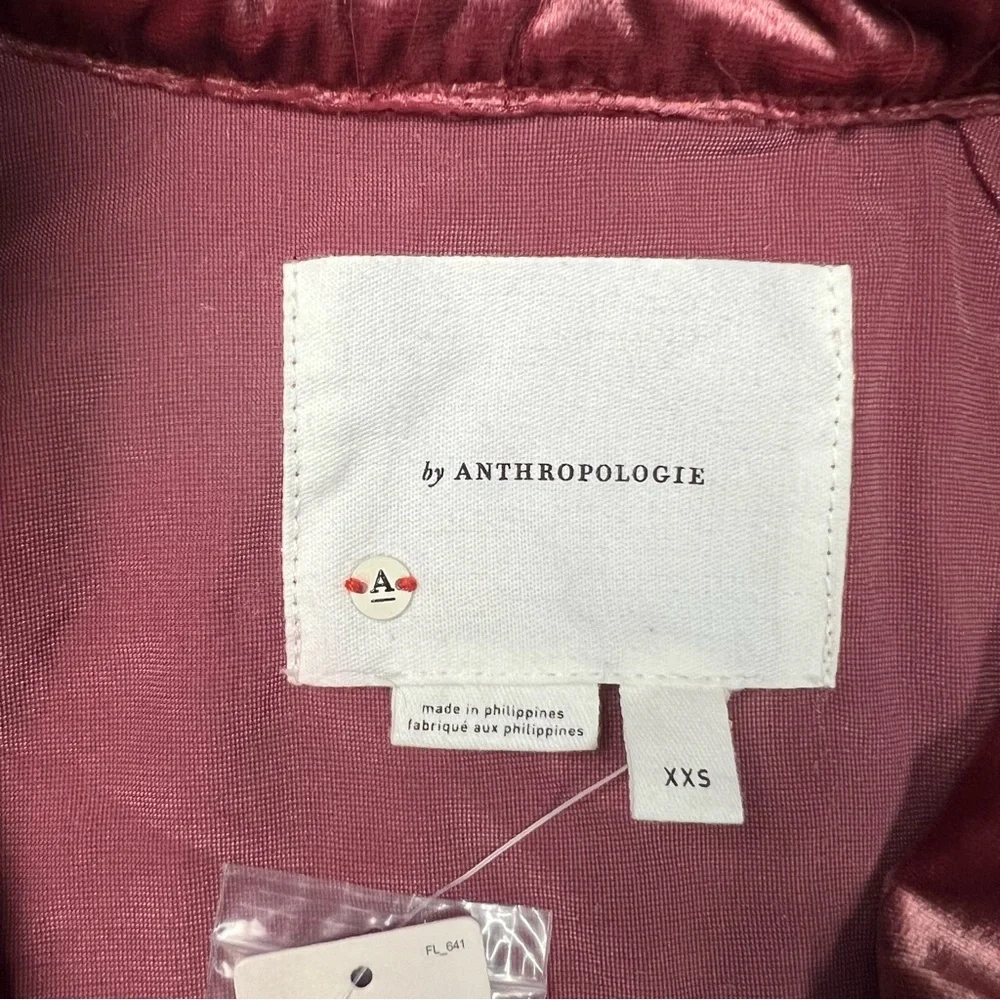By Anthropologie Blazer Womens XXS Raspberry Velvet Tulip-Back Open Front NWT - Picture 5 of 9